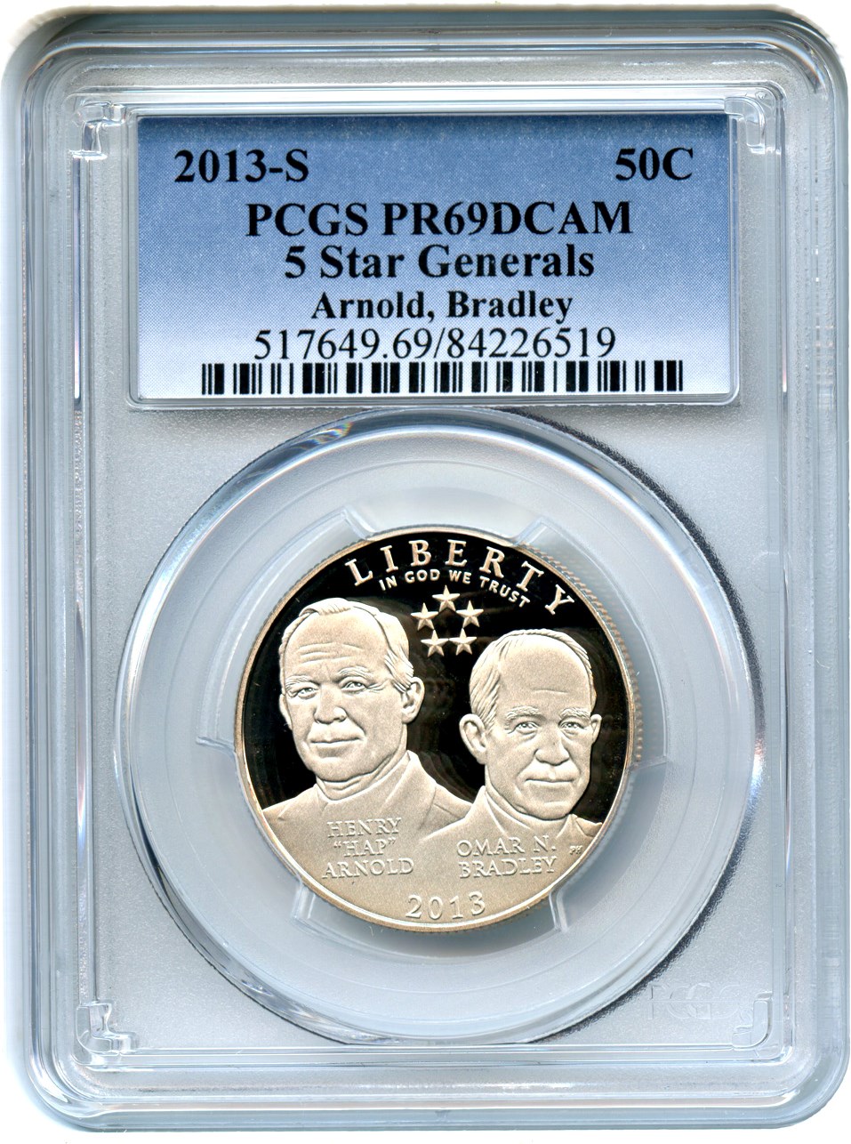 image for: 2013-S 5 Star Generals 50c PCGS Proof 69 DCAM