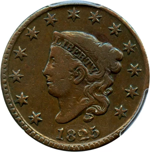 image for: 1825 1c PCGS VG Details(Damage)