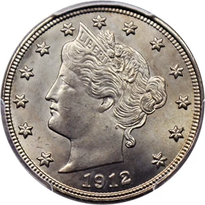 image for: 1912-S 5c PCGS MS66