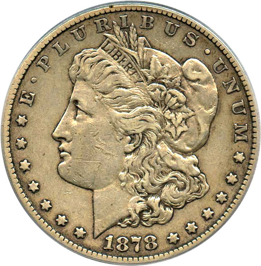 image for: 1878-CC $1 PCGS/CAC XF40 (VAM-24, Doubled Leaves)