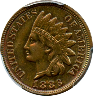 image for: 1886 1c PCGS MS63 BN (Type 2)