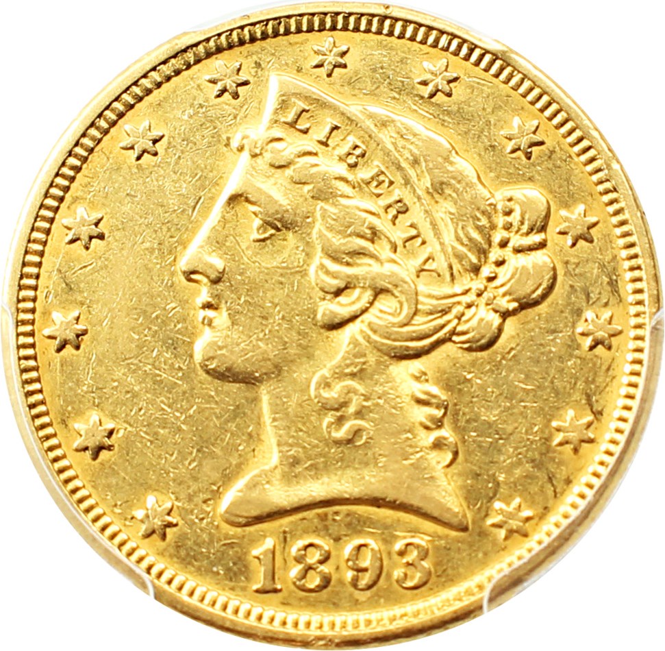 image for: 1893-O $5 PCGS AU53