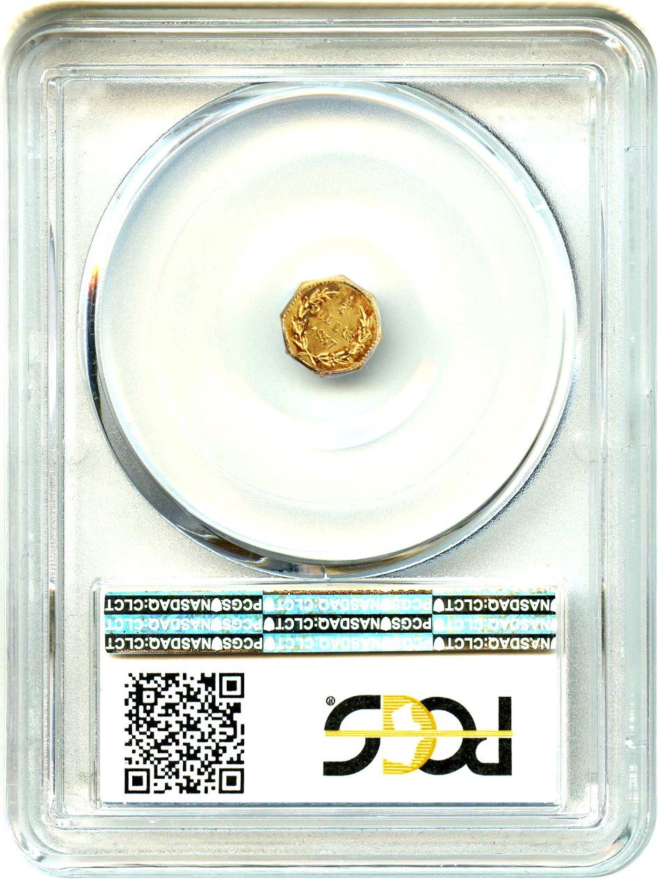 image for: 1857 Cal. Gold 25c PCGS MS63 (BG-1301)