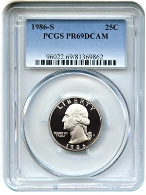 image for: 1986-S 25c PCGS Proof 69 DCAM