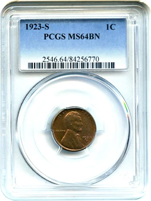 image for: 1923-S 1c PCGS MS64 BN