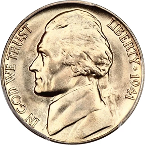 image for: 1941-D 5c PCGS MS66