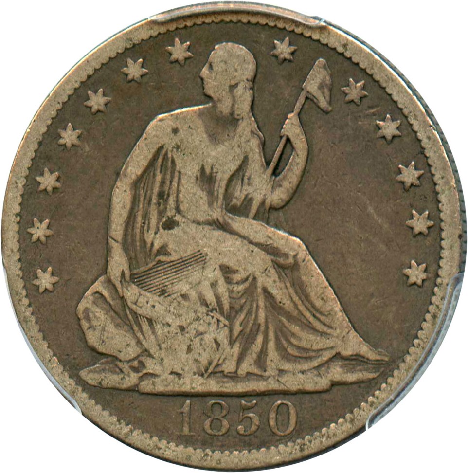 image for: 1850 50c PCGS/CAC VG-10
