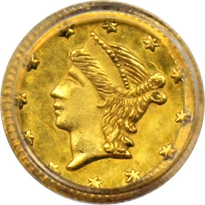 image for: Cal. Gold 25c PCGS MS60 (BG-222, OGH)