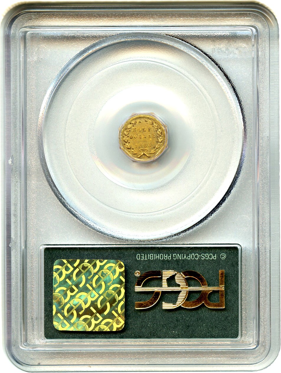 image for: 1864 Cal. Gold 50c PCGS MS62 (BG-918, OGH)
