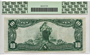 image for: FR. 613 1902 Third Charter Period 1st Issue Red Seal $10 PCGS Very Fine 35
