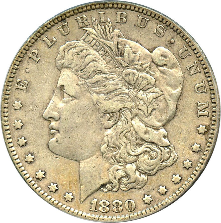 image for: 1880 $1 PCGS/CAC XF45 (VAM-7, 8/7, Crossbar)