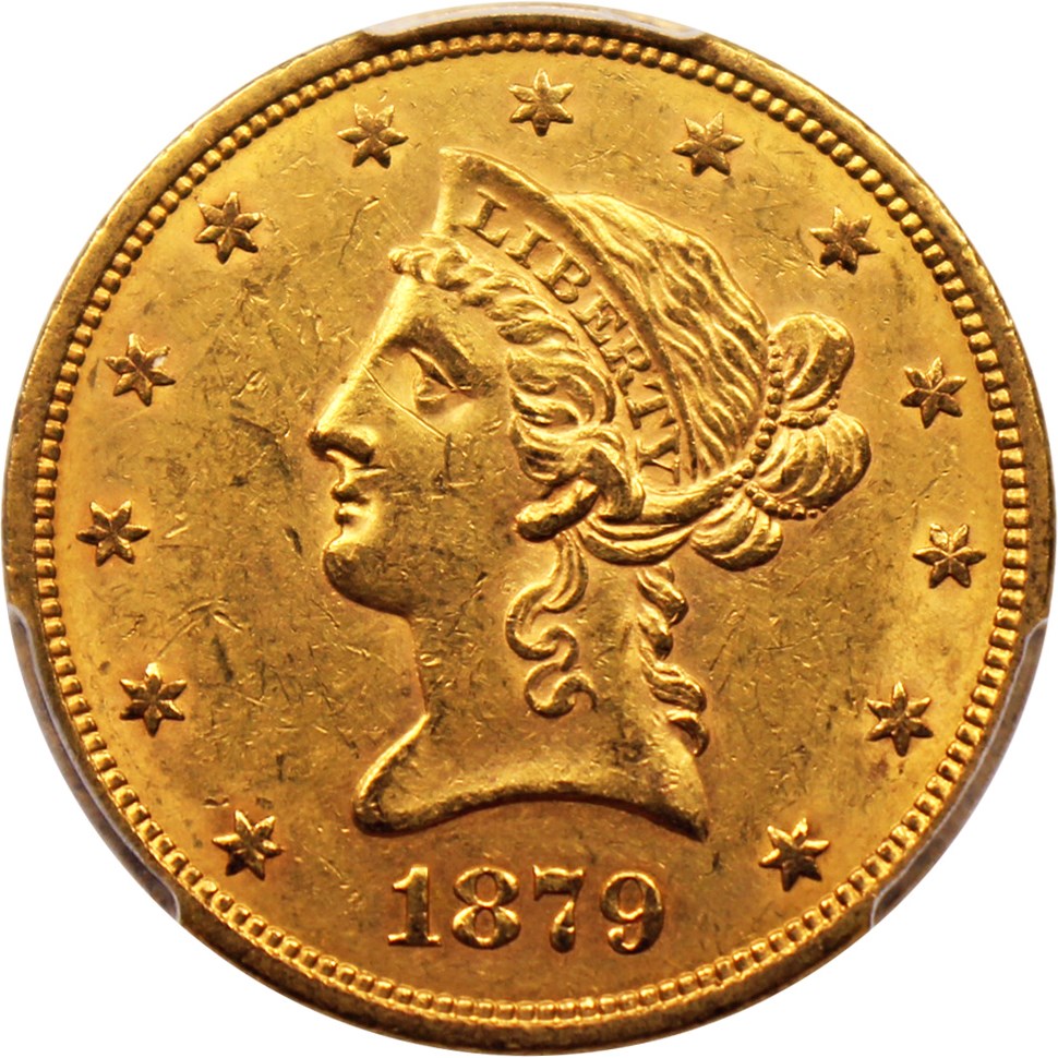 image for: 1879-S $10 PCGS/CAC AU58