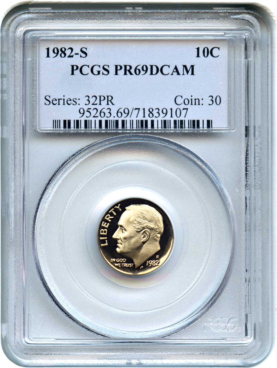 image for: 1982-S 10c PCGS Proof 69 DCAM