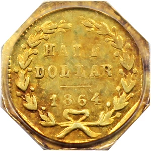 image for: 1864 Cal. Gold 50c PCGS XF45 (BG-917, OGH)