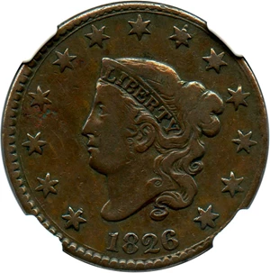 image for: 1826 1c NGC Fine Details (Obv Corrosion)