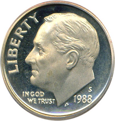 image for: 1988-S 10c ICG Proof 69 