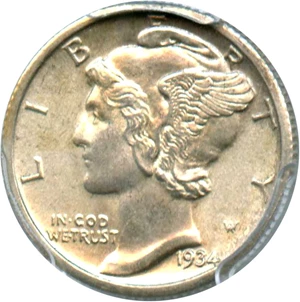 image for: 1934 10c PCGS MS63