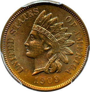 image for: 1909 Indian 1c PCGS MS64 BN