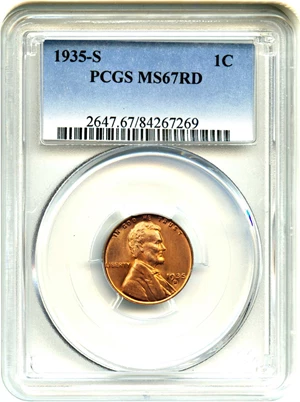 image for: 1935-S 1c PCGS MS67 RD