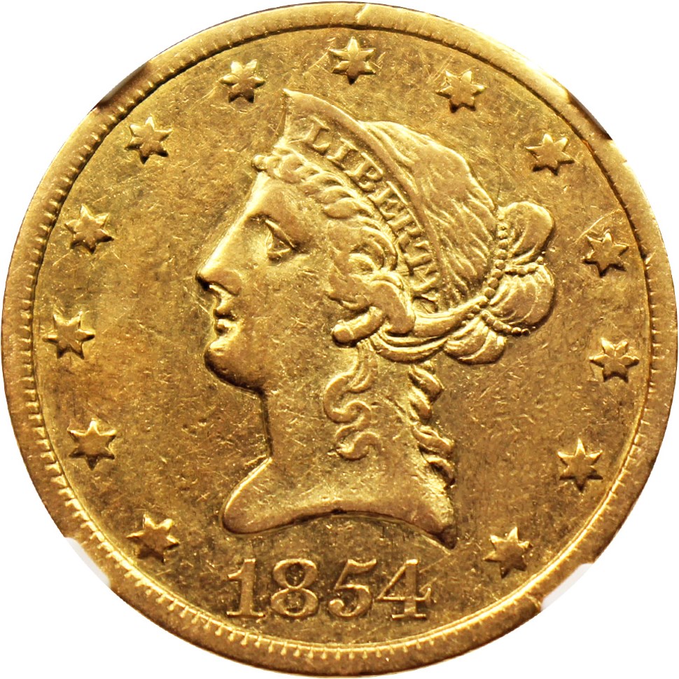 image for: 1854-O $10 NGC XF40 (Small Date)