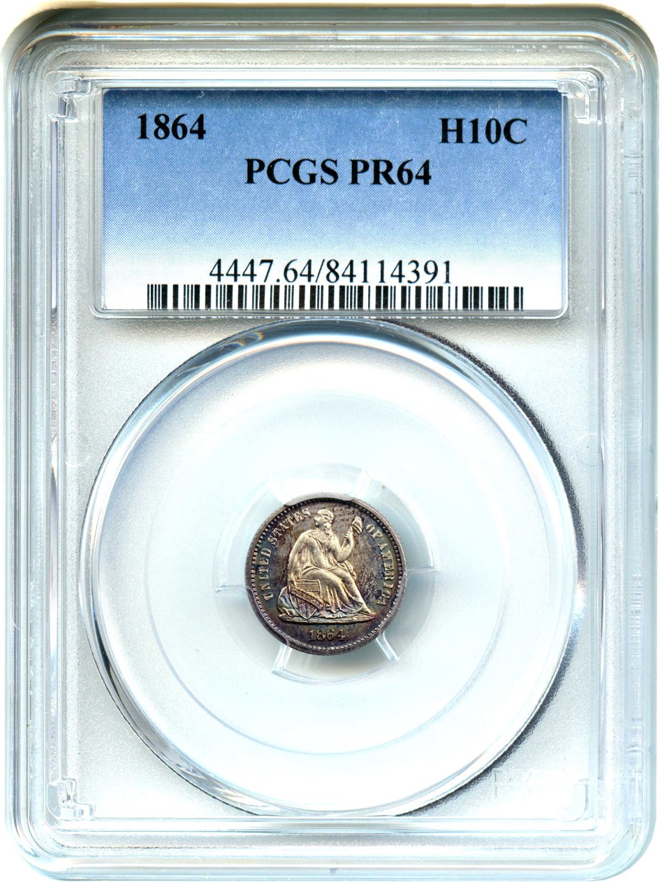 image for: 1864 H10c PCGS Proof 64