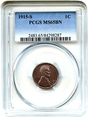 image for: 1915-S 1c PCGS MS65 BN