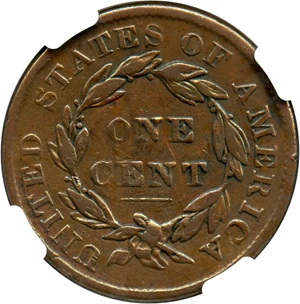 image for: 1835 1c NGC VF Details (Obv Scratches, Head of 1836)