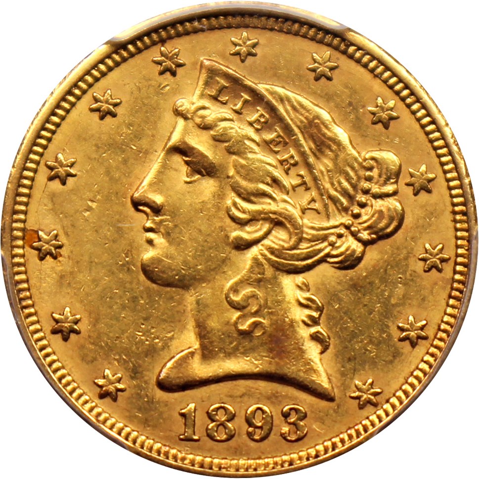 image for: 1893-O $5 PCGS AU58