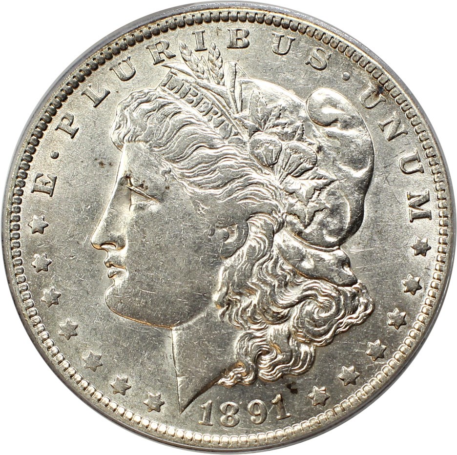 image for: 1891-O $1 PCGS/CAC AU53 (VAM-1B, Pitted Reverse)