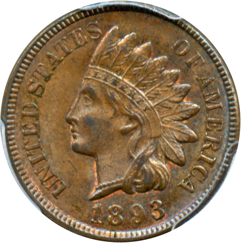 image for: 1893 1c PCGS MS63 BN