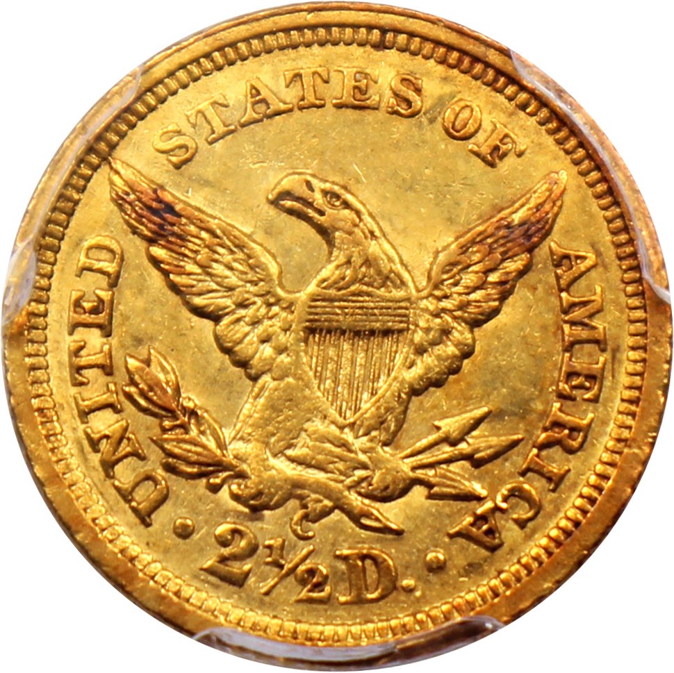 image for: 1842-C $2 1/2 PCGS/CAC AU58+