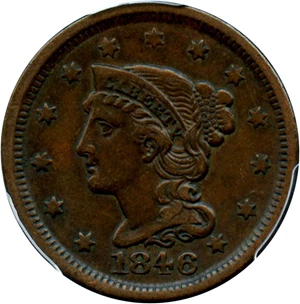 image for: 1846 1c PCGS XF40 (Small Date)