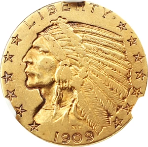 image for: 1909-S $5 NGC AU53