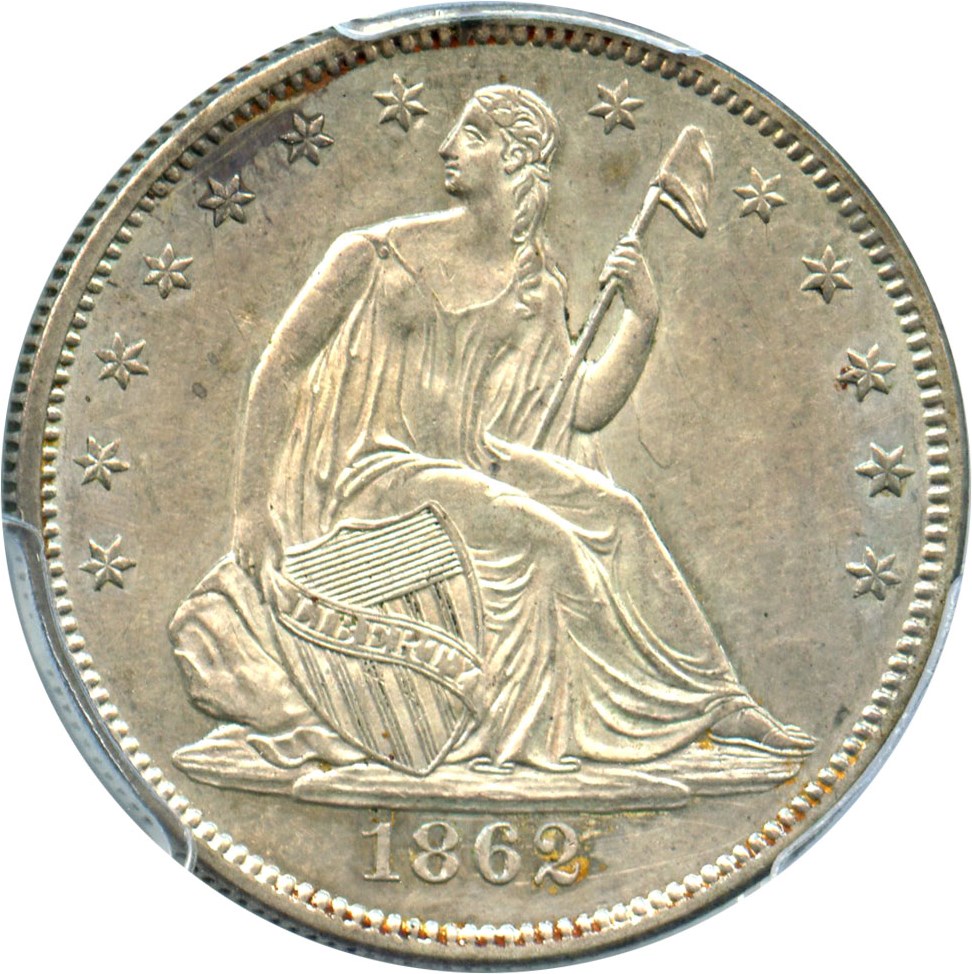 image for: 1862 50c PCGS AU50