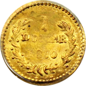 image for: 1870 Cal. Gold 25c PCGS MS63 (BG-808, OGH)