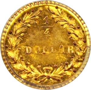 image for: 1881 Cal. Gold 25c PCGS MS63 (BG-887, OGH)