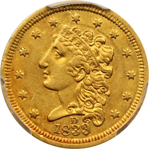 image for: 1839-D $2 1/2 PCGS XF45