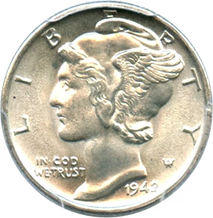 image for: 1942-S 10c PCGS MS65