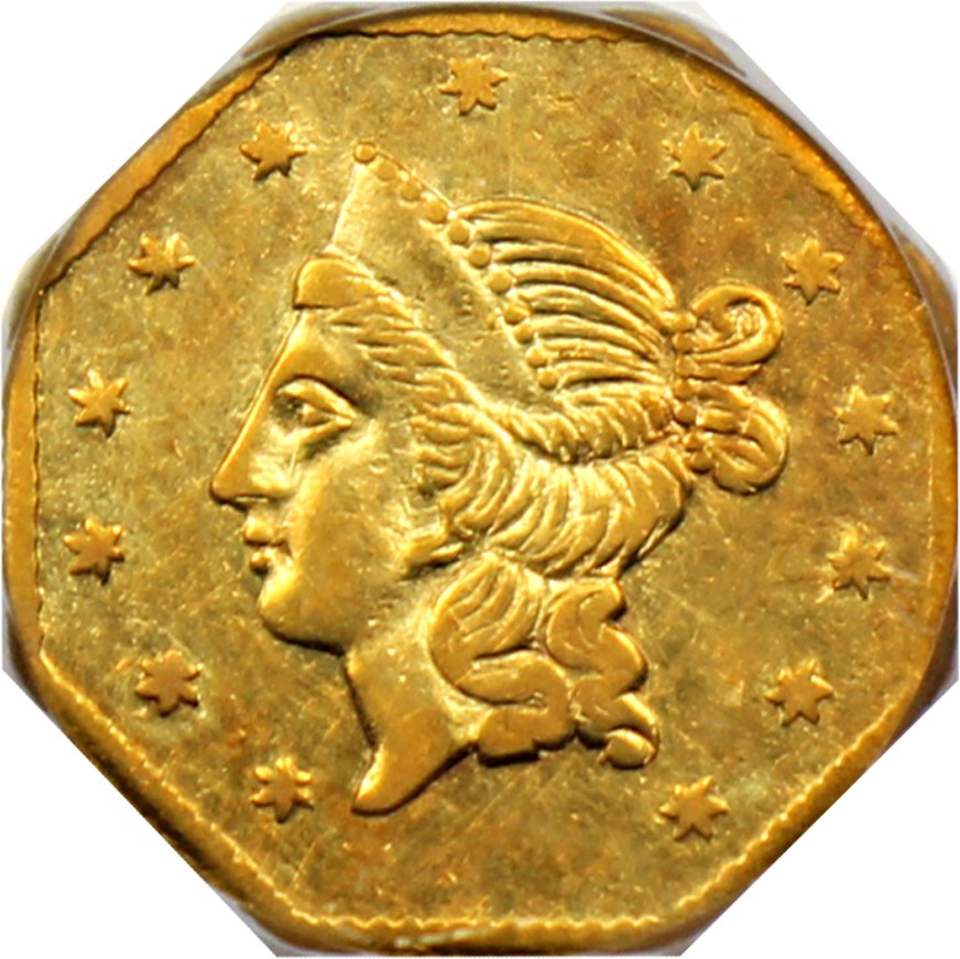 image for: 1854 Cal. Gold $1 PCGS AU55 (BG-532)