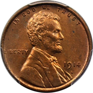 image for: 1914-S 1c PCGS/CAC MS64+ RD