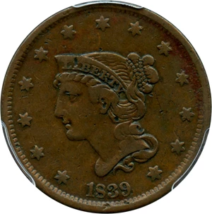 image for: 1839 1c PCGS VF30 (Type of 1840)
