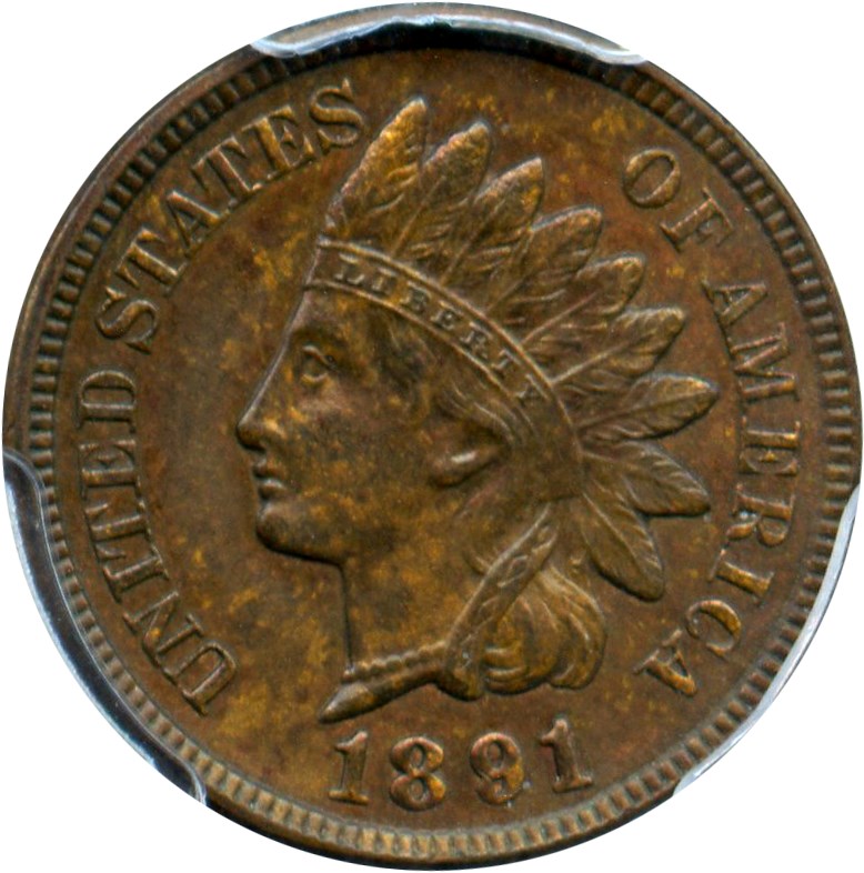 image for: 1891 1c PCGS MS63 BN