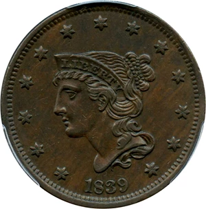 image for: 1839 1c PCGS AU53 (Type of 1840)