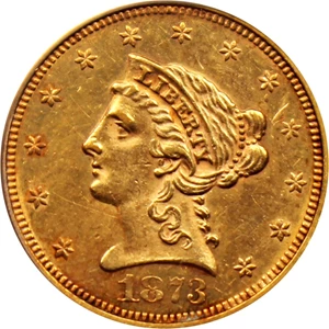 image for: 1873 $2 1/2 PCGS AU55 (Open 3)