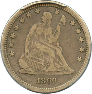 image for: 1860 25c PCGS VF20