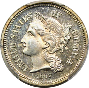 image for: 1867 3cN PCGS Proof 63