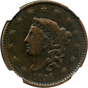 image for: 1834 1c NGC VF20 (Large 8, Small Stars, Medium Letters)