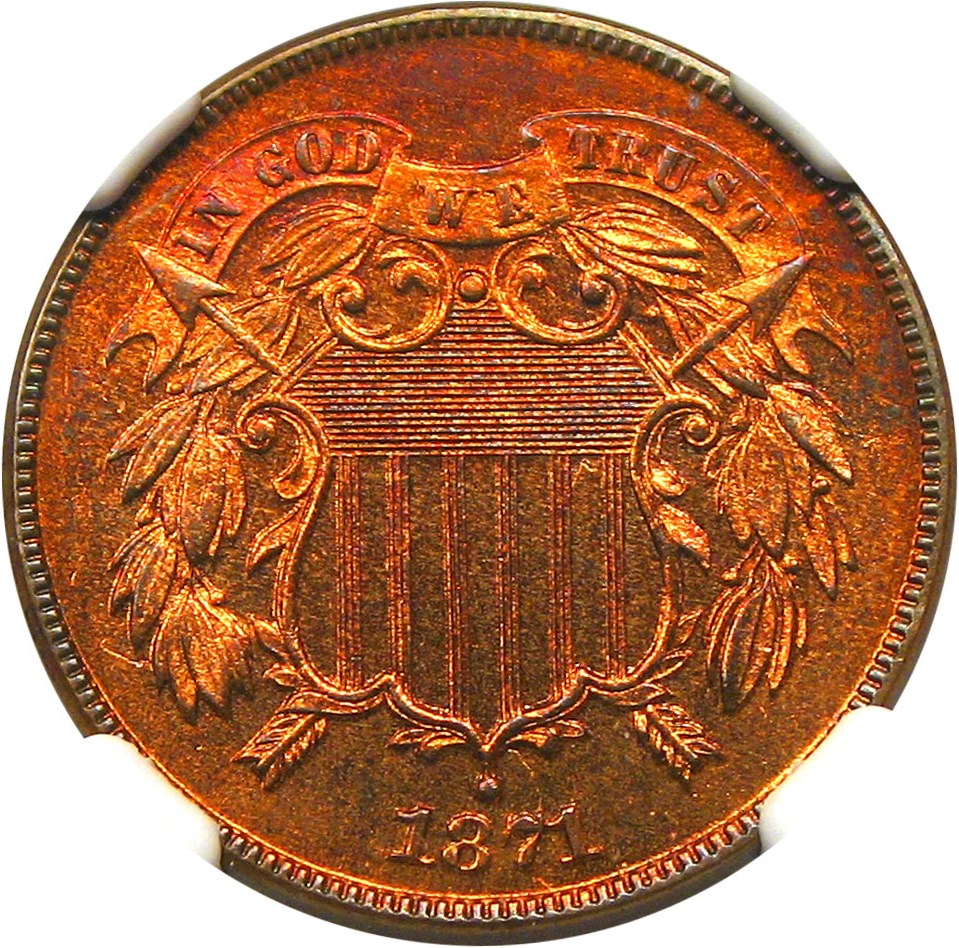 image for: 1871 2c NGC Proof 65 RB