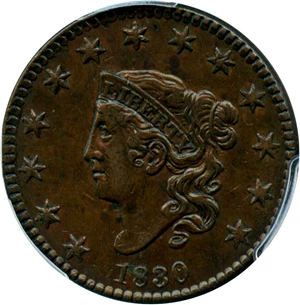 image for: 1830 1c PCGS AU55 (Large Letters)