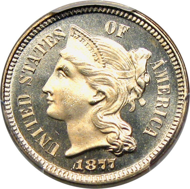 image for: 1877 3cN PCGS/CAC Proof 66 CAM